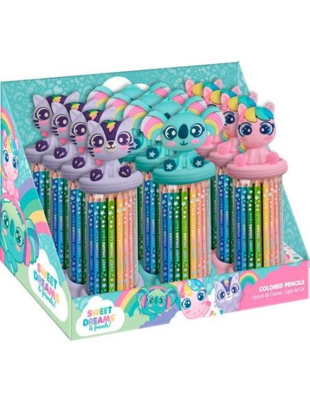 Caja Con Topper 3D 12 Lapices De Color S