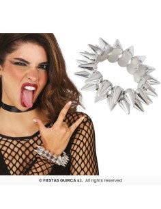 Pulsera pinchos plateada 2