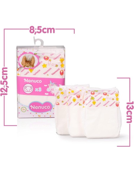 Nenuco - Accesorios Pack de 3 Pañales