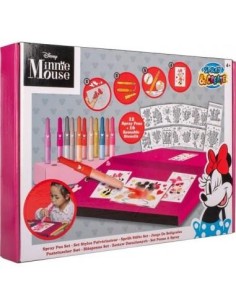 Caja Dibujo Aerografos Plantillas Minnie