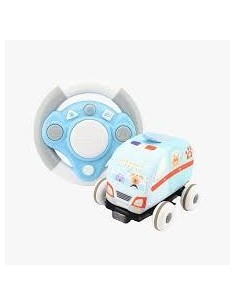 AMBULANCIA BLANDITA CON MANDO Y VOLANTE 