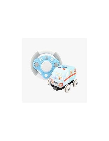 AMBULANCIA BLANDITA CON MANDO Y VOLANTE 