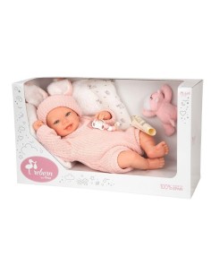 Reborn Lucía con Cojín y Peluche 45 cm