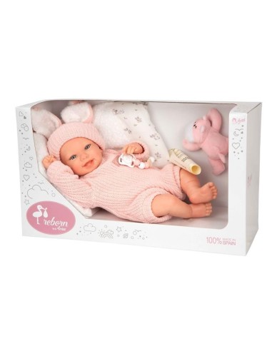 Reborn Lucía con Cojín y Peluche 45 cm