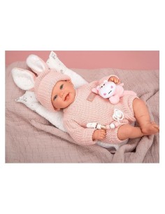 Reborn Lucía con Cojín y Peluche 45 cm 2