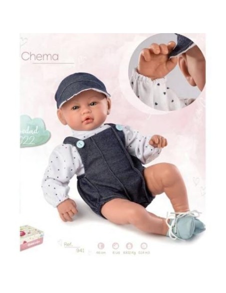 Muñeco Chema, pelele, camisa, gorra 46cm