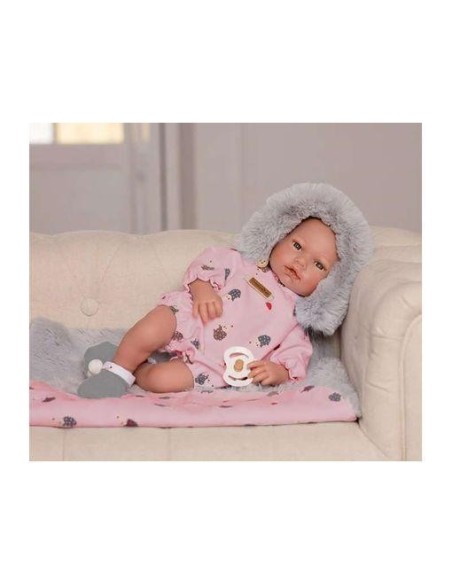 Muñeca Triana Con Pelele Rosa Erizo 38cm