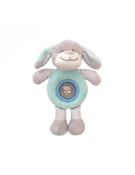 Peluche perro verde sonajero bolita 25 