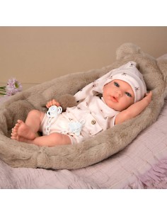 Reborn Arias 40 Cm Lidia Beige C/Cuna
