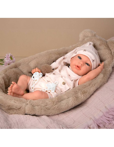 Reborn Arias 40 Cm Lidia Beige C/Cuna
