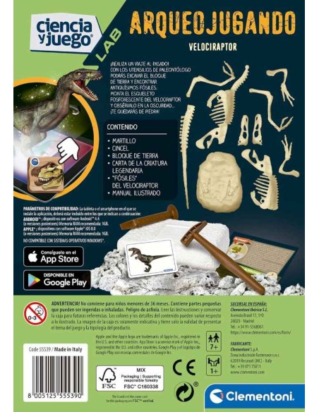Arqueojugando -Velociraptor fosforescent