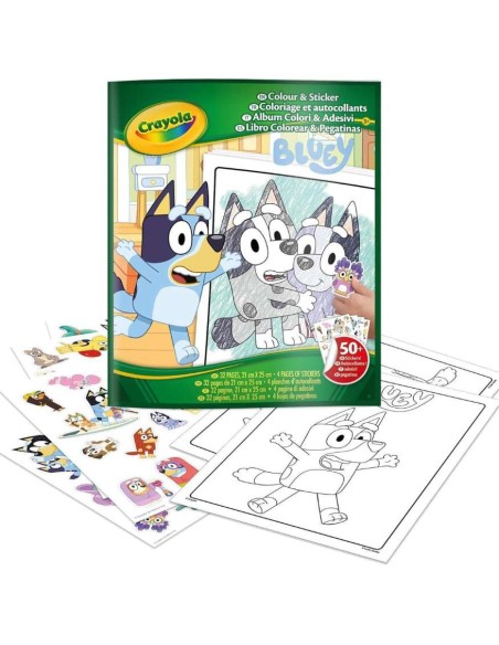 Libro Para Colorear+Stickers Bluey