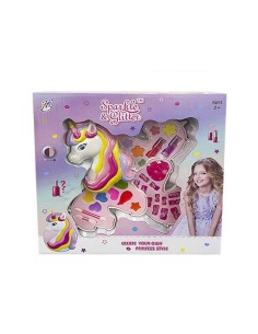 Caja maquillaje unicornio 3 pisos