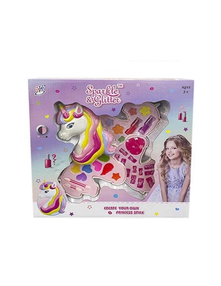 Caja maquillaje unicornio 3 pisos