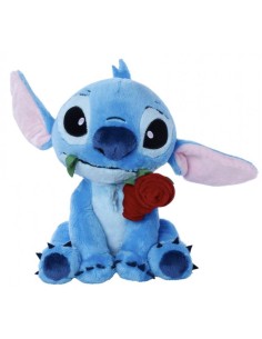 Peluche Stitch con rosa 25 cm