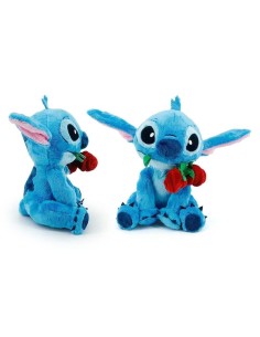 Peluche Stitch con rosa 25 cm 2