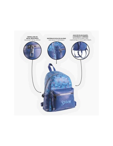 Mochila Casual Moda Polipiel Stitch