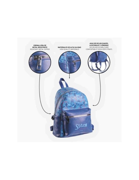Mochila Casual Moda Polipiel Stitch
