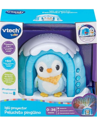 Iglú proyector Peluchito pingüino