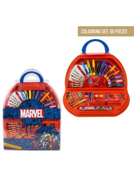Set Papeleria Coloreable 50 Pzas Marvel