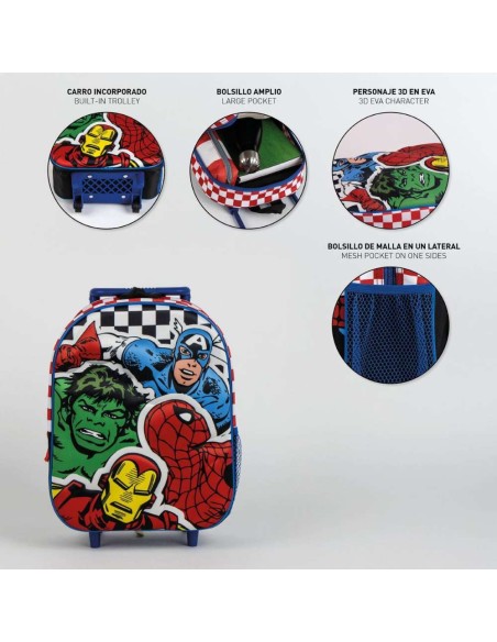 Mochila Infantil Trolley 3D Avengers 