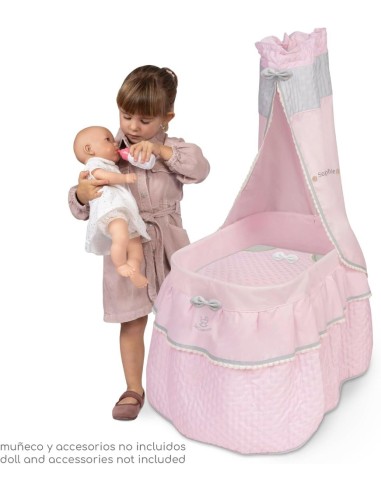 Moisés de Muñecas con Dosel y Ruedas De 