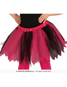 TUTU INFANTIL BRILLANTE ROSA Y NEGRO 30