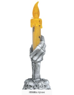 PORTAVELAS CALAVERA CON VELA LED 15 CMS 2
