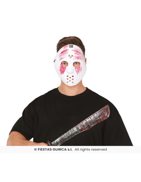 Mascara blanca pvc con   machete