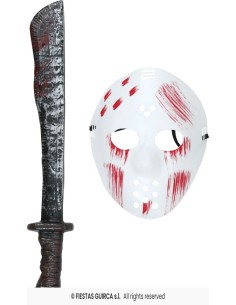 Mascara blanca pvc con   machete 2