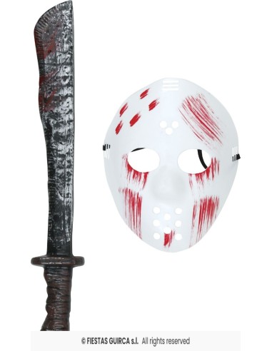 Mascara blanca pvc con   machete