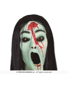 MASCARA NIÑA FANTASMA CON PELO, LATEX