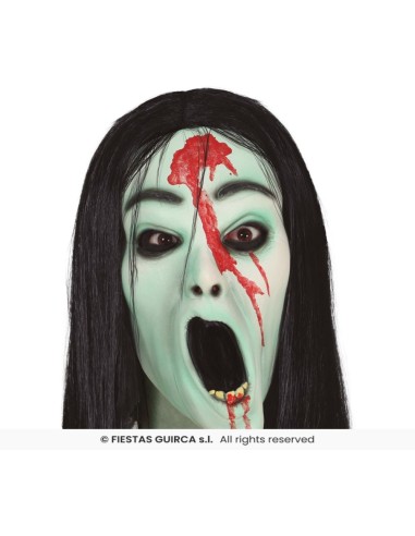 MASCARA NIÑA FANTASMA CON PELO, LATEX