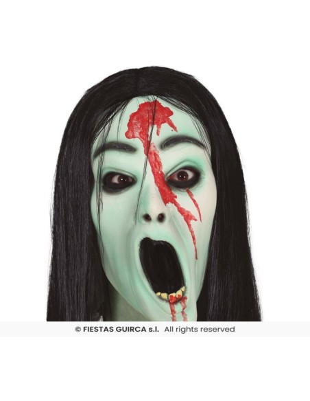 MASCARA NIÑA FANTASMA CON PELO, LATEX