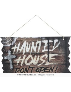 LETRERO "HAUNTED HOUSE", 35X20 CMS. MADE 2
