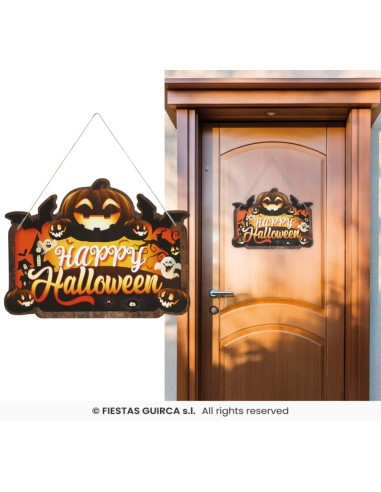LETRERO CALABAZA 32X24 CM MADERA