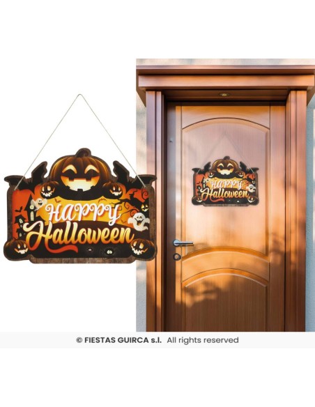LETRERO CALABAZA 32X24 CM MADERA