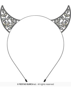 DIADEMA CUERNOS CON BRILLANTES, METALICA 2