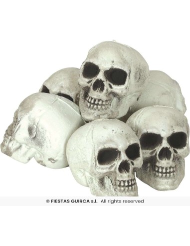 Pack 6 calaveras pvc 8 cm