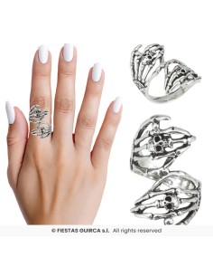 ANILLO MANOS ESQUELETO METAL