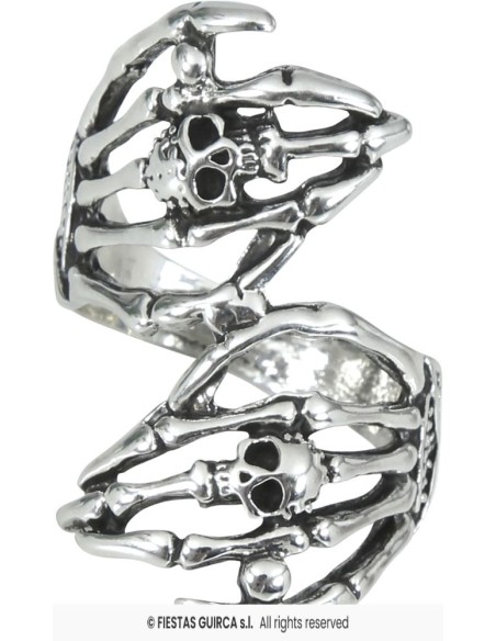 ANILLO MANOS ESQUELETO METAL