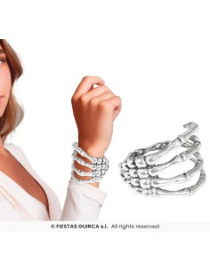 BRAZALETE ESQUELETO METALICO, PLATA