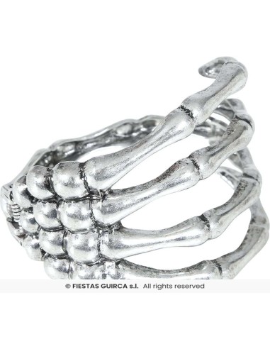 BRAZALETE ESQUELETO METALICO, PLATA