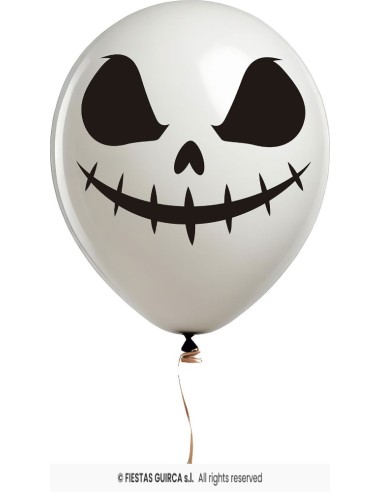 Bolsa 10 globos blancos   fantasma 30 cm