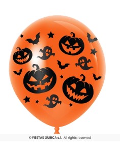 Bolsa 10 globos naranja   calabaza 30 cm 2