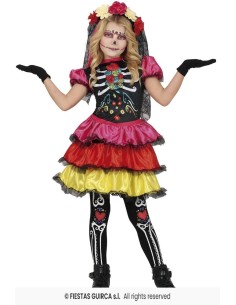 DISFRAZ CATRINA COLORES 3-4 Años