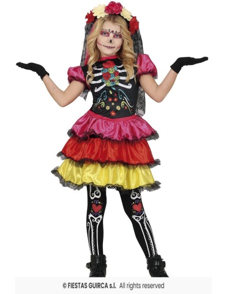 DISFRAZ CATRINA COLORES 3-4 Años
