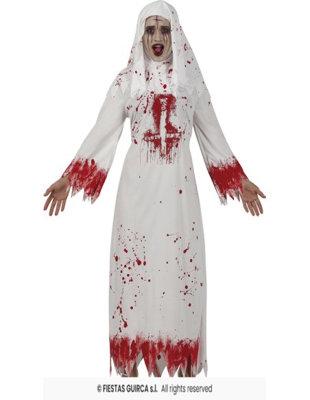 DISFRAZ MONJA BLANCA SANGRIENTA (M)