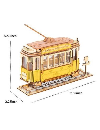 Puzzle 3D de madera Robotime Tranvía
