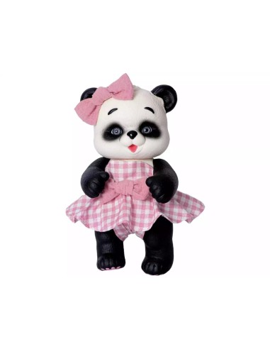 Muñeca Oso Panda de 25 cm con Vestido Ro